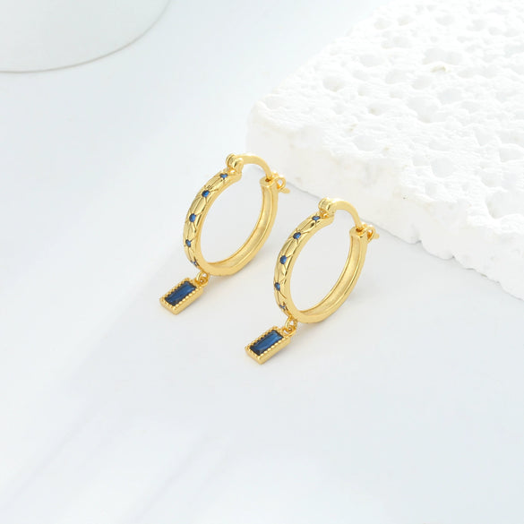 S925 Sterling Silver Square Ushape Geometric Light Luxury Women's Earrings