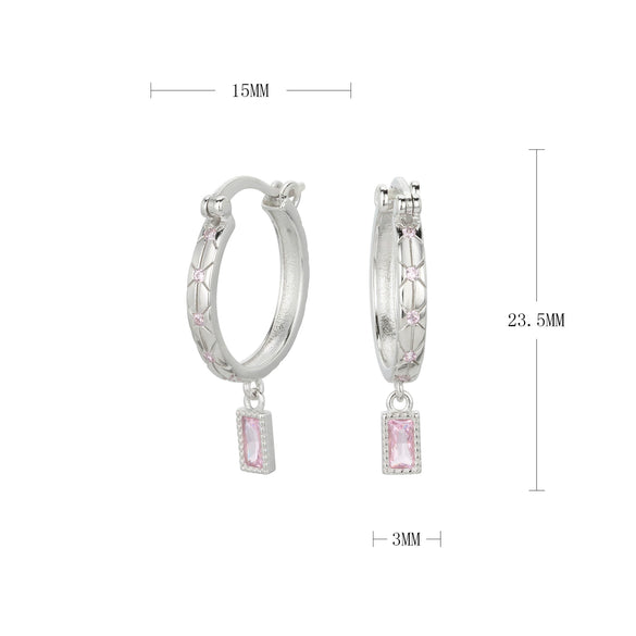 S925 Sterling Silver Square Ushape Geometric Light Luxury Women's Earrings