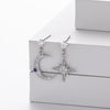 S925 Sterling Silver Star And Moon Inlaid Zircon Earrings For Women