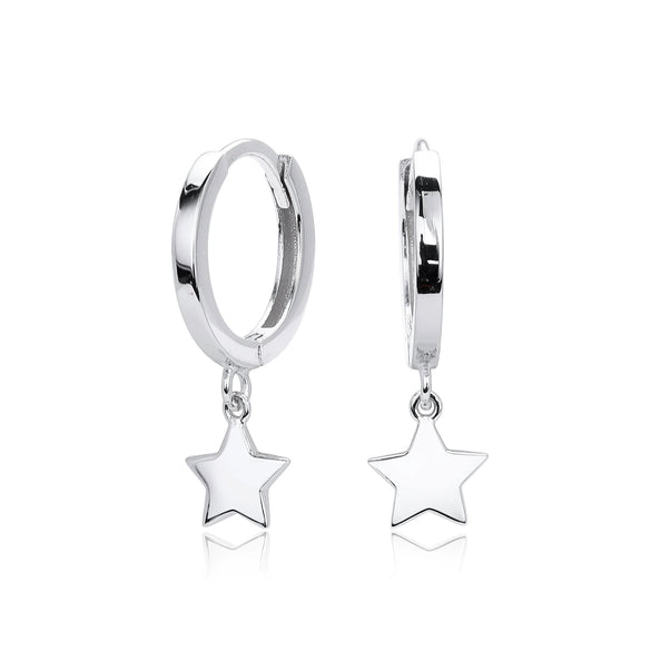 S925 Sterling Silver Star Earrings Electroplated