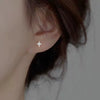 S925 Sterling Silver Star Earrings Sweet Style Diamond Design Unisex