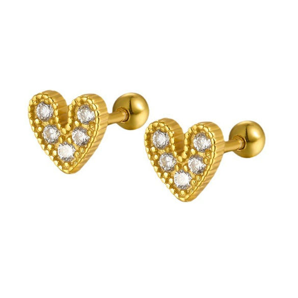 S925 Sterling Silver Star Heart Zircon Women's Earrings