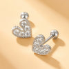 S925 Sterling Silver Star Heart Zircon Women's Earrings