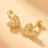 S925 Sterling Silver Star Heart Zircon Women's Earrings