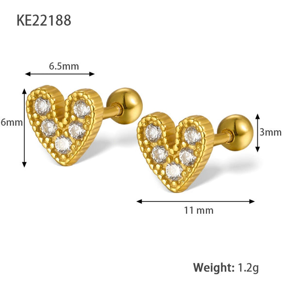 S925 Sterling Silver Star Heart Zircon Women's Earrings