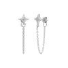 S925 Sterling Silver Star Inlaid Zircon Earrings
