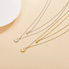 S925 Sterling Silver Star Moon Double Clavicle Chain Necklace With Zirconia For Women Sweet Gentle Elegant Style