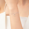 S925 Sterling Silver Star Moon Double Layer Stacked Elegant Beaded Bracelet For Women With Electroplating