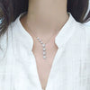 S925 Sterling Silver Star Necklace With Mixed Gem Inlay Electroplated Seven Star Clavicle Chain Cross Chain Pendant