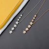 S925 Sterling Silver Star Necklace With Mixed Gem Inlay Electroplated Seven Star Clavicle Chain Cross Chain Pendant