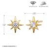 S925 Sterling Silver Star Pattern Inlaid Zircon Earrings Simple Style