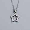 S925 Sterling Silver Star Pendant Necklace For Women With Mixed Gem Inlay Electroplated Cross Chain Trendy Minimalist Clavicle Jewelry