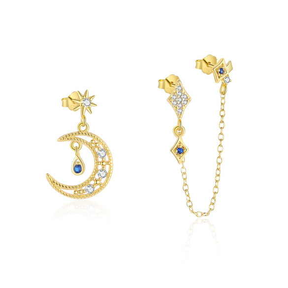S925 Sterling Silver Star Shape Zircon Women's Fashion Earrings