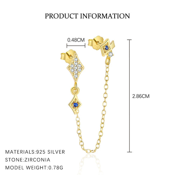 S925 Sterling Silver Star Shape Zircon Women's Fashion Earrings