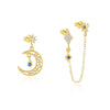 S925 Sterling Silver Star Shape Zircon Women's Fashion Earrings