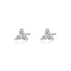 S925 Sterling Silver Star Stud Earrings With Flower And Geometric Pattern And Micro Inlaid Zircon Elegant Light Luxury Ins Style