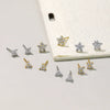 S925 Sterling Silver Star Stud Earrings With Flower And Geometric Pattern And Micro Inlaid Zircon Elegant Light Luxury Ins Style