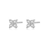 S925 Sterling Silver Star Stud Earrings With Flower And Geometric Pattern And Micro Inlaid Zircon Elegant Light Luxury Ins Style