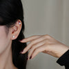 S925 Sterling Silver Star Stud Earrings With Flower And Geometric Pattern And Micro Inlaid Zircon Elegant Light Luxury Ins Style