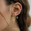 S925 Sterling Silver Star Tassel Chain Earrings For Women With Zircon Design
