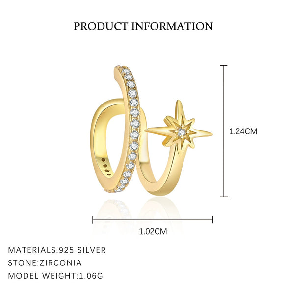 S925 Sterling Silver Star Tassel Chain Earrings For Women With Zircon Design