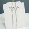 S925 Sterling Silver Star Tassel Earrings Round Face Slim Fashion Temperament Long Drop Earrings For Women