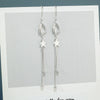 S925 Sterling Silver Star Tassel Earrings Round Face Slim Fashion Temperament Long Drop Earrings For Women