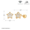 S925 Sterling Silver Star Twist Bead Electroplated Earrings For Women