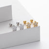 S925 Sterling Silver Star Twist Bead Electroplated Earrings For Women
