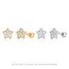 S925 Sterling Silver Star Twist Bead Electroplated Earrings For Women