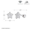 S925 Sterling Silver Star Twist Bead Electroplated Earrings For Women