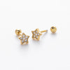 S925 Sterling Silver Star Twist Bead Electroplated Earrings For Women