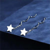 S925 Sterling Silver Star Wave Tassel Threader Earrings Simple Light Luxury Dangle Ear Jewelry For Women