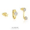 S925 Sterling Silver Star Zirconium Women's Light Luxury Earrings