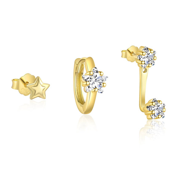S925 Sterling Silver Star Zirconium Women's Light Luxury Earrings