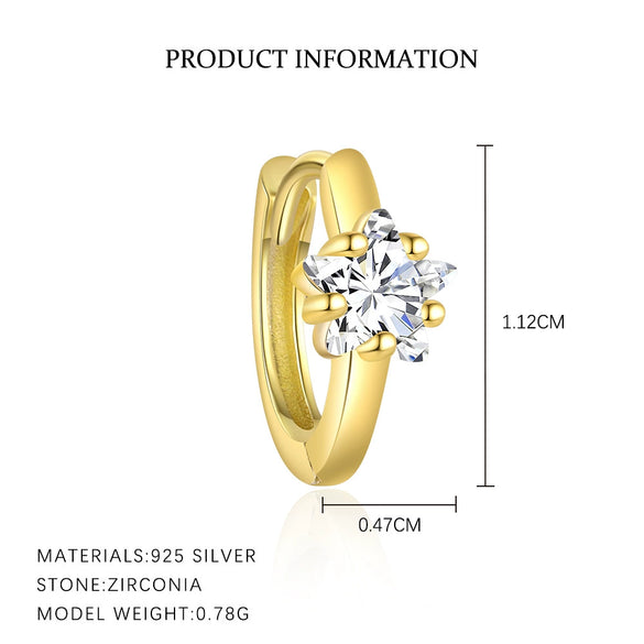 S925 Sterling Silver Star Zirconium Women's Light Luxury Earrings