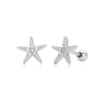 S925 Sterling Silver Starfish Electroplated Fashionable Piercing Earrings