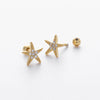 S925 Sterling Silver Starfish Electroplated Fashionable Piercing Earrings