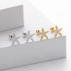 S925 Sterling Silver Starfish Electroplated Fashionable Piercing Earrings