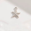 S925 Sterling Silver Starfish Pendant With Zirconia Fashion Animal Design For Diy Bracelet Or Necklace