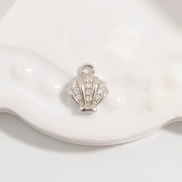 S925 Sterling Silver Starfish Pendant With Zirconia Fashion Animal Design For Diy Bracelet Or Necklace