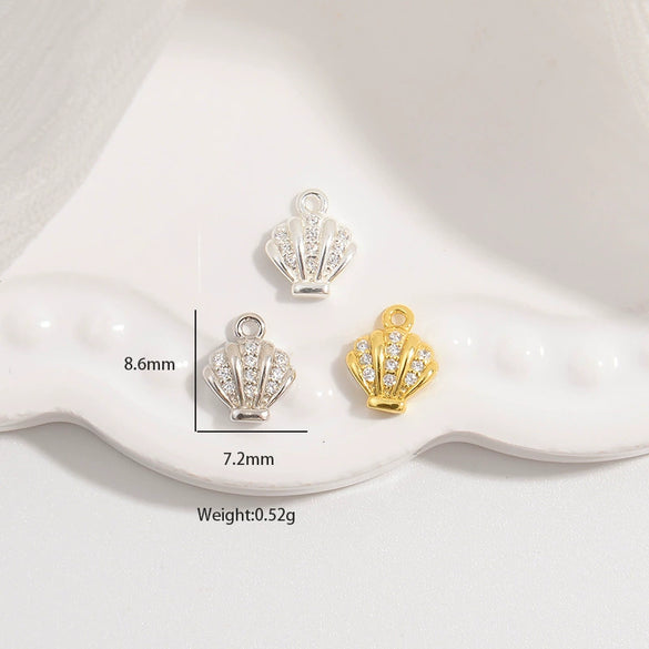 S925 Sterling Silver Starfish Pendant With Zirconia Fashion Animal Design For Diy Bracelet Or Necklace