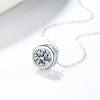 S925 Sterling Silver Stone Pendant Necklace For Women Natural Style Clavicle Cross Chain Fashion Jewelry