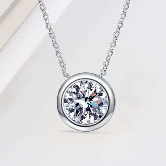 S925 Sterling Silver Stone Pendant Necklace For Women Natural Style Clavicle Cross Chain Fashion Jewelry