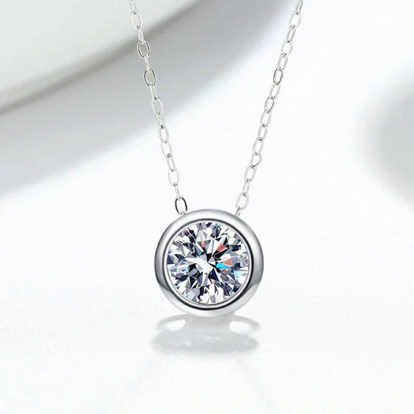 S925 Sterling Silver Stone Pendant Necklace For Women Natural Style Clavicle Cross Chain Fashion Jewelry