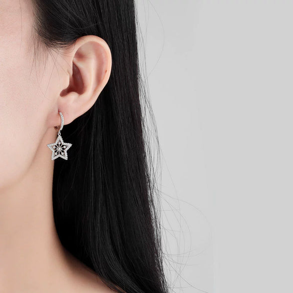 S925 Sterling Silver Stud Earrings Electroplated Female Fashion Style
