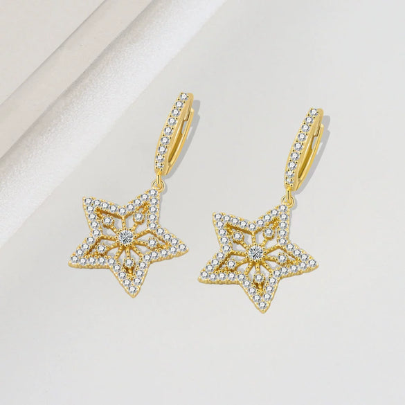 S925 Sterling Silver Stud Earrings Electroplated Female Fashion Style