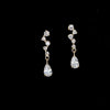 S925 Sterling Silver Stud Earrings For Women Plated 14K Gold Inlaid Zircon Water Drop Tassel Light Luxury