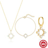 S925 Sterling Silver Sun Moon Light Luxury Jewelry Set With Electroplated O Chain For Women