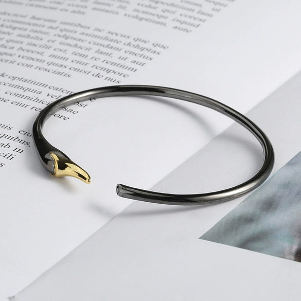 S925 Sterling Silver Swan Open Bracelet Fashion Electroplated Trendy Animal Jewelry For Women